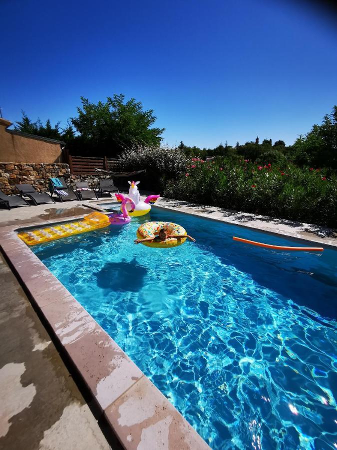 Magnifique gite en pierres 6 personnes avec piscine privee Ardeche plein sud Lablachère Exterior foto